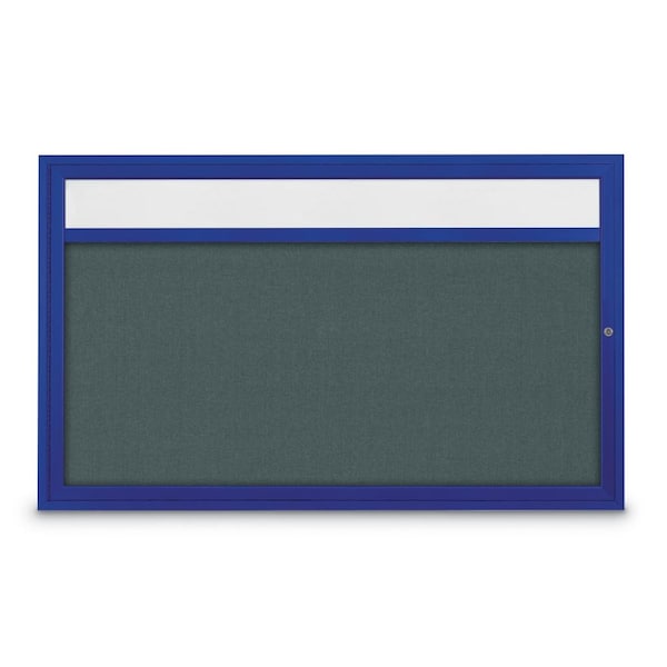 United Visual Products Hinge-less Radius Corkboard, 30"x36", Black Alum Frame/Medium Grey UVEB3036R-BLACK-MEDGRY - main